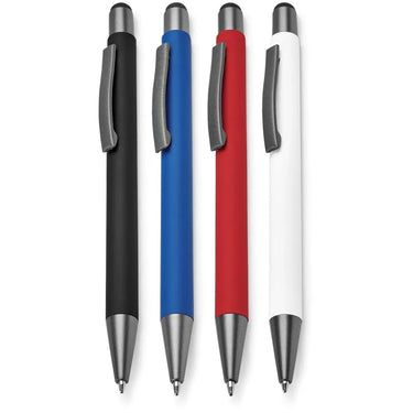 Premium Rubberized Metal Ball Pen With Stylus 1pc